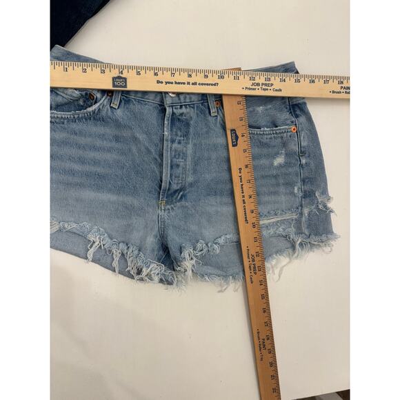 AGOLDE Parker Denim Cutoff Shorts Women’s 29 High Rise Distressed Raw Hem light - Picture 4 of 10